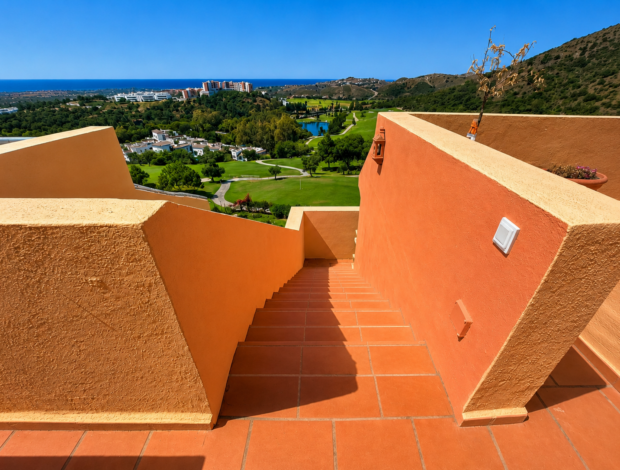 Steps to upstairs terrace